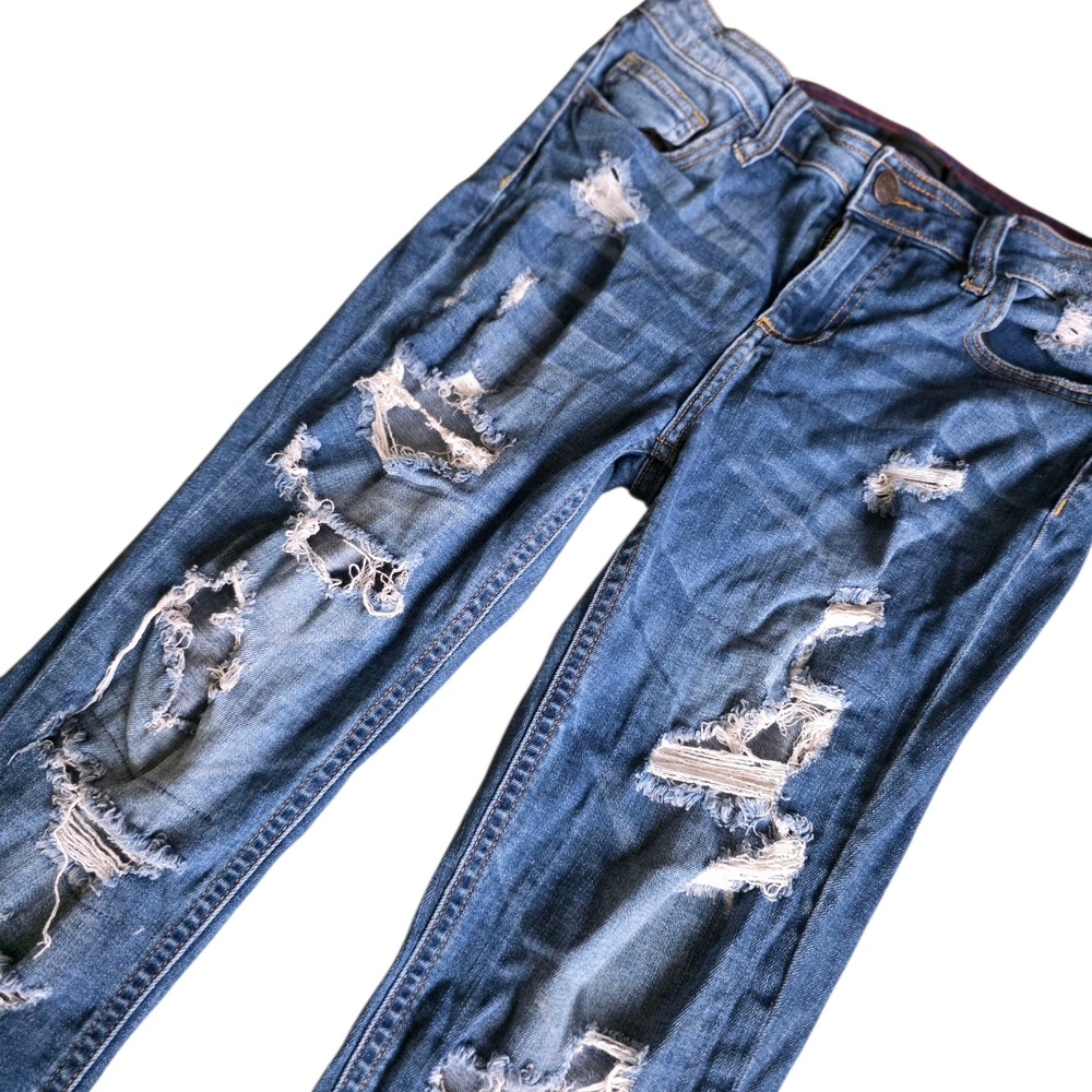Cello Blue Skinny Distressed Jeans Size 9